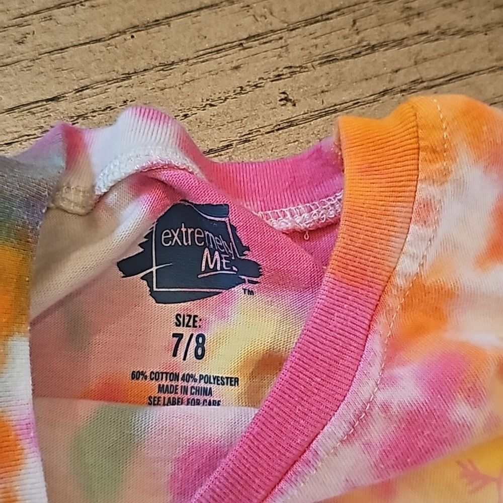 Tie dye just text me t shirt size 7/8 - Picture 3 of 5